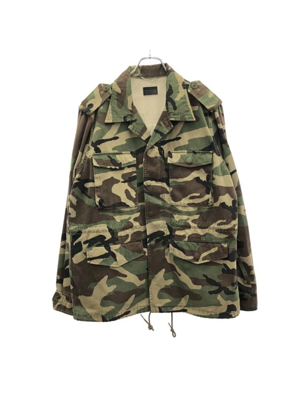 Saint Laurent Paris Love Patch Military Jacket Khaki
